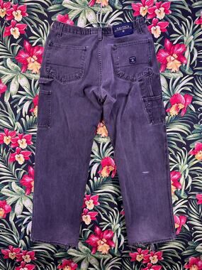 Y2k Nautica Black/Gray Baggy Carpenter Jeans Size 35/34